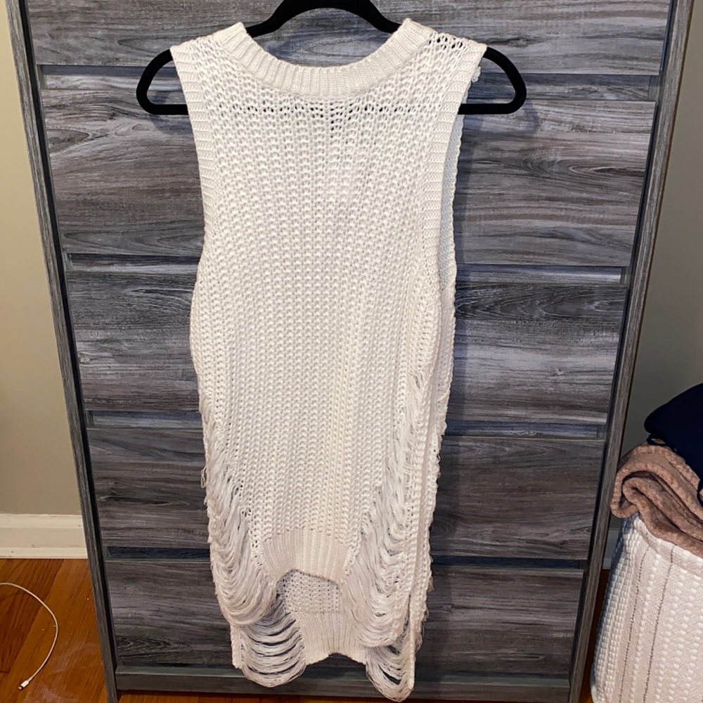 NWT White distressed dress